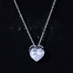 Bezel Set 8mm Lab Grown Diamond Heart Locket Necklace for Women