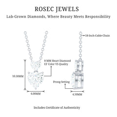 Certified Lab Grown Diamond Double Heart Promise Necklace