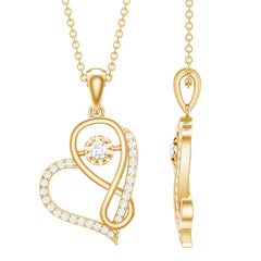 Lab Diamond Infinity Heart Necklace With Certificate