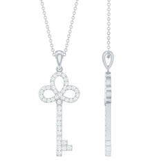 Certified Lab Created Diamond Key To My Heart Necklace