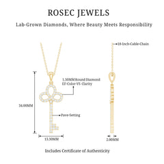 Certified Lab Created Diamond Key To My Heart Necklace