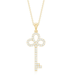 Certified Lab Created Diamond Key To My Heart Necklace