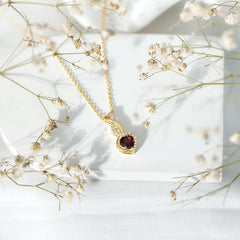 Certified 1 Carat Rhodolite Diamond Heart and Infinity Necklace