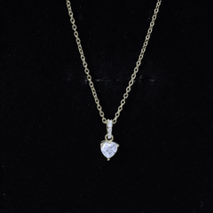 Yellow Gold Plated Silver 0.5 Carat Moissanite Heart Pendant with Chain