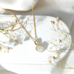 Cushion Cut 1.87 Carat Ethiopian Opal Infinity Necklace with Silver Chain