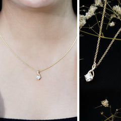 Certified 1.2 Carat Cushion Cut Moissanite Infinity Necklace with Silver Chain