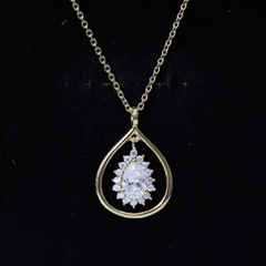 Certified Pear Shaped Moissanite Wedding Necklace for Bride