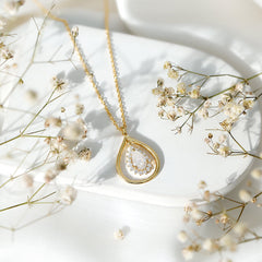 Certified Pear Shaped Moissanite Wedding Necklace for Bride