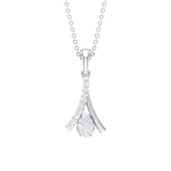 Certified Round Cut Diamond Cluster Necklace