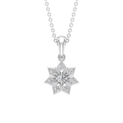 Natural Diamond Flower Pendant Necklace