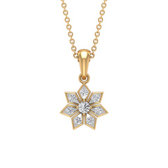 Natural Diamond Flower Pendant Necklace