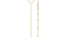 Certified Round Moissanite Lariat Necklace for Women