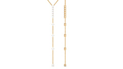 Certified Round Moissanite Lariat Necklace for Women