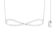 0.75 CT Certified Moissanite Infinity Necklace in Pave Setting