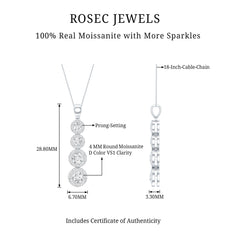 Certified Moissanite Minimal Halo Dangle Pendant