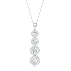 Certified Moissanite Minimal Halo Dangle Pendant
