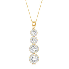 Certified Moissanite Minimal Halo Dangle Pendant