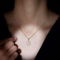 Certified Moissanite Snowflake Pendant Necklace for Women