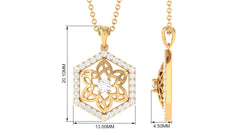 0.50 CT Certified Moissanite Floral Pendant in Gold