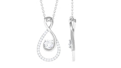 0.50 CT Elegant Moissanite Infinity Pendant in Prong Setting