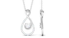 0.50 CT Elegant Moissanite Infinity Pendant in Prong Setting