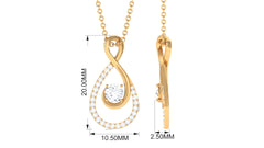0.50 CT Elegant Moissanite Infinity Pendant in Prong Setting