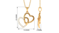 Certified Moissanite Twin Heart Pendant Necklace