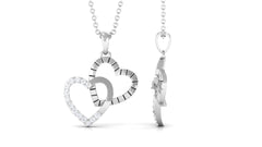 Certified Moissanite Twin Heart Pendant Necklace