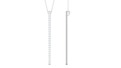 1.25 CT Certified Moissanite Bar Dangle Pendant