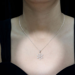 Certified Moissanite Frozen Snowflake Pendant in Gold