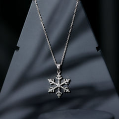 Certified Moissanite Frozen Snowflake Pendant in Gold