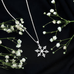 Certified Moissanite Frozen Snowflake Pendant in Gold