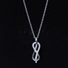 Minimal Moissanite Infinity Knot Pendant Necklace