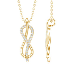 Minimal Moissanite Infinity Knot Pendant Necklace