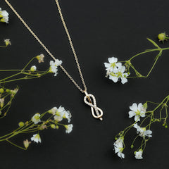Minimal Moissanite Infinity Knot Pendant Necklace