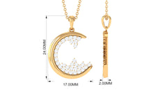 C Initial Necklace with Moissanite Cluster