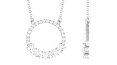 Certified Moissanite Eternity Circle Necklace