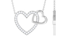 1/2 Certified Moissanite Twin Heart Gold Necklace