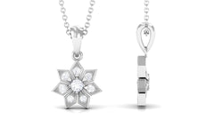 1/4 CT Certified Moissanite Flower Pendant