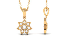 1/4 CT Certified Moissanite Flower Pendant