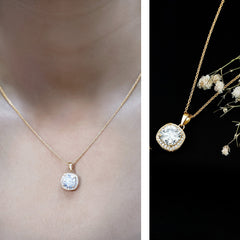Certified 3 Carat Cushion Cut Moissanite Pendant