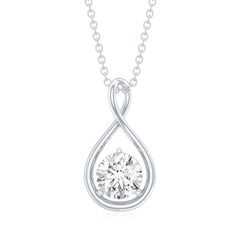 Certified Moissanite Solitaire Infinity Pendant