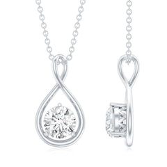 Certified Moissanite Solitaire Infinity Pendant