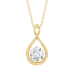 Certified Moissanite Solitaire Infinity Pendant