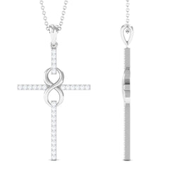 Certified Moissanite Cross Infinity Pendant