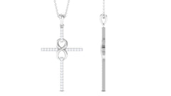 Certified Moissanite Cross Infinity Pendant