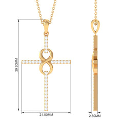 Certified Moissanite Cross Infinity Pendant