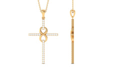 Certified Moissanite Cross Infinity Pendant
