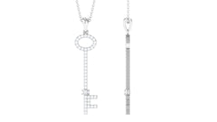 Certified Moissanite Key Pendant