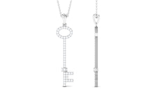 Certified Moissanite Key Pendant